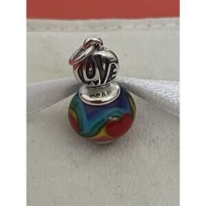 James Avery Retired 70s Retro Final Love Tie Dye Glass Art Charm